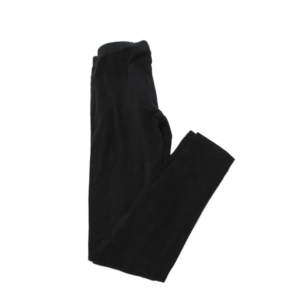 Splendid Girls Solid Cotton Blend Ankle Leggings Black Size 10
